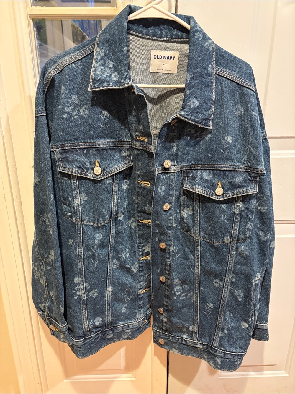Old Navy Blue Floral Print Denim Jacket